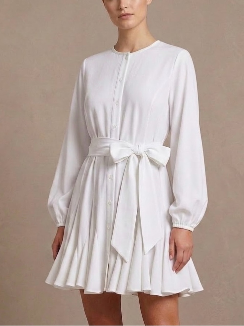 Gianni Bini  Women’s  Ivory Mini Shirt Dress Size S